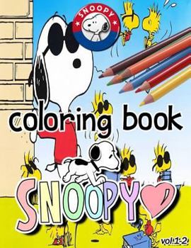 Paperback Snoopy Coloring Book Vol.1-2: Coloring Book: Stress Less Coloring Book