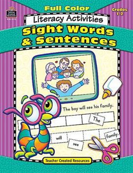 Paperback Full-color Literacy Activities for Sight Words & Sentences: Grades 1 - 2 Book