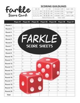 Paperback Farkle Score Sheets: 100 Farkle Score Cards - 8.5 x 11 inches Book