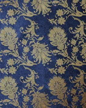 Paperback Blue Floral Velvet Composition Notebook - Large Unruled Notebook - 8x10 Blank Notebook (Softcover Journal / Notebook / Sketchbook / Diary) Book