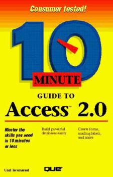 Paperback 10 Minute Guide to Access 2.0 Book