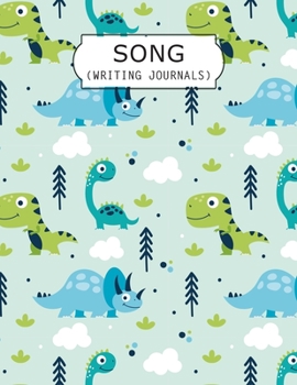 Song Writing Journals: Lined Ruled Paper With Wide Empty Staff Paper 6 Stave Blank Sheets Music Manuscript Paper For Notes, Lyrics And Music. ... Book Journal Notebook, Kids Dinosaur Gift