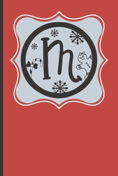 M : 120 Lined Pages - 6 X 9 (Diary, Notebook, Composition Book, Writing Pad) Monogram Letter M, Initial Journal, Christmas Memoirs Notebook, Softcover Notes Journal, Lined Pages, Plaid Red Design, Rei