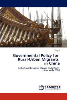 Paperback Governmental Policy for Rural-Urban Migrants in China Book