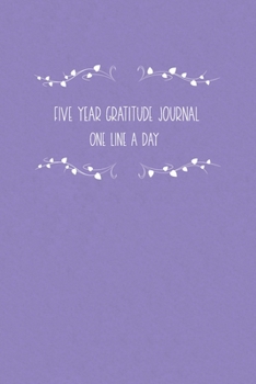 Paperback Five Year Gratitude Journal: One Line a Day Keepsake Diary - Purple Book