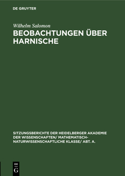 Hardcover Beobachtungen Über Harnische [German] Book
