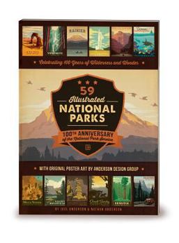 Paperback 59 Illustrated National Parks - Softcover: 100th Anniversary of the National Park Service Book
