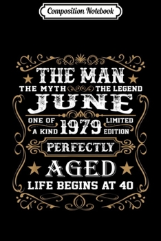 Composition Notebook: 40th Birthday Gift Vintage 1979 Classic Men Women  Journal/Notebook Blank Lined Ruled 6x9 100 Pages