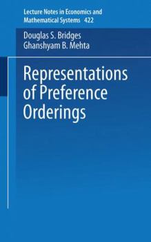 Paperback Representations of Preferences Orderings Book