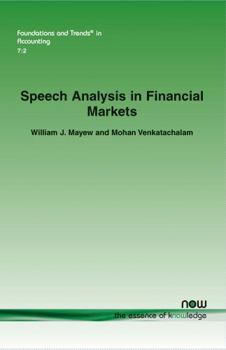 Paperback Speech Analysis in Financial Markets Book