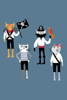 Paperback Notes: A Blank Dot Grid Notebook with Pirate Cats Cover Art Book