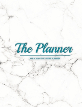 Paperback The Planner 2020-2024 five years planner: Marble background Personal Planners Daily Weekly And Monthly Calendar Schedule agenda Organizer and Journal Book