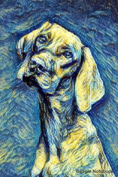 Paperback Beagle Notebook: 6x9 Blank Lined 110 Pages Dog Van Gogh Starry Night Art Style Journal Book