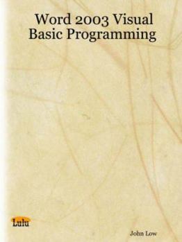 Paperback Word 2003 Visual Basic Programming Book