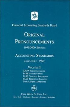 Paperback 1999 Original Pronouncements, AICPA Pronouncements and FASB Interpretations, Concept Statements, and Technical Bulletins Book