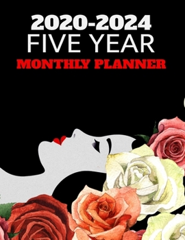 2020 - 2024 Five Year Monthly Planner: Woman Sleeping on a bed of flowers Monthly Planner Organizer with Inspirational Quotes and Federal Holidays