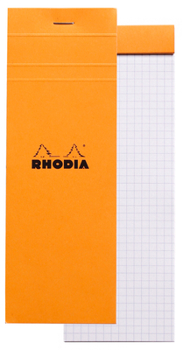 Office Product Rhodia Pad 3x8.25 Orange: White Graph Grid Sheets Book
