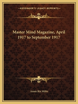 Paperback Master Mind Magazine, April 1917 to September 1917 Book