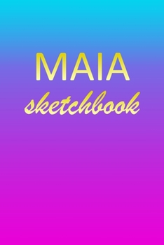 Maia: Sketchbook | Blank Imaginative Sketch Book Paper | Pink Blue Gold Custom Letter M Personalized Cover | Teach & Practice Drawing for Experienced ... Doodle Pad | Create, Imagine & Learn to Draw