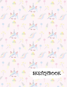Sketchbook: Sweet Pink Unicorn Horn Fun Framed Drawing Paper Notebook