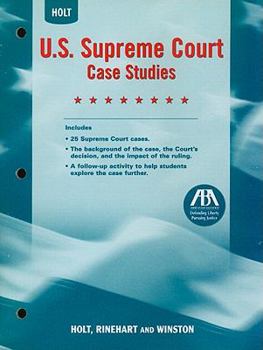 Paperback United States History, Grades 6-9 U.s. Supreme Court Case Studies: Holt United States History Book