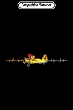 Composition Notebook: Airplane Pilo Pilot Heartbeat Flying Gift  Journal/Notebook Blank Lined Ruled 6x9 100 Pages