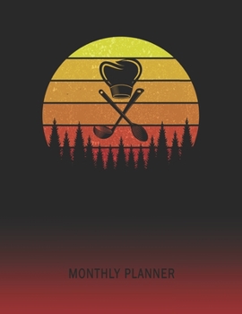 Monthly Planner: Cooking | 2 Year Planning for Jan 2020 to Dec 2021 | Retro Vintage Sunset Cover | January 20 - December 21 | Planning Organizer ... | Plan Days, Set Goals & Get Stuff Done