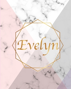 Evelyn: Gift Luxury Marble Glossy Pink Purple Faux Gold Print Softcover Notebook Journal (Marble Notebooks)