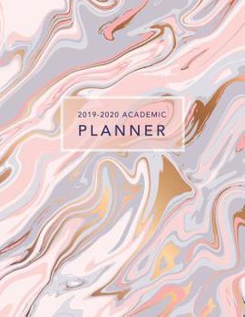 Paperback 2019-2020 Academic Planner: Weekly & Monthly Planner - Achieve Your Goals & Improve Productivity - Pink Marble + Gold Book