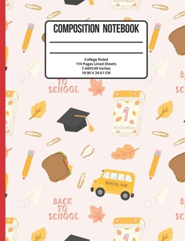 Paperback Composition Notebook College Ruled: School 110 Pages Book