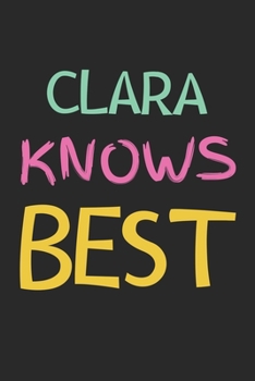 Paperback Clara Knows Best: Lined Journal, 120 Pages, 6 x 9, Clara Personalized Name Notebook Gift Idea, Black Matte Finish (Clara Knows Best Jour Book