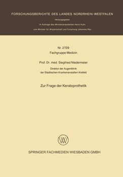 Paperback Zur Frage der Keratoprothetik [German] Book