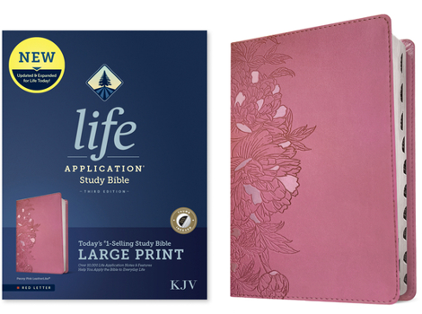 Imitation Leather KJV Life Application Study Bible, Third Edition, Large Print (Leatherlike, Peony Pink, Indexed, Red Letter) Book