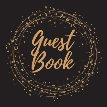 Guest Book - Gold Frame #11 For any occasion Light Green Color Pages 8.5 x 8.5 Inches 82 pages