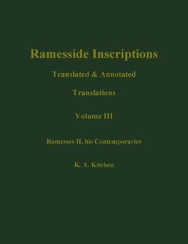 Hardcover Ramesside Inscriptions, Ramesses II, His Contempories: Translated and Annotated, Translations Book