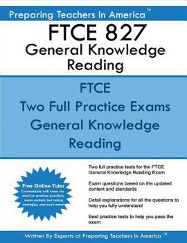 Paperback FTCE 827 General Knowledge Reading: FTCE General Knowledge GKT Reading Book