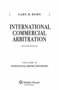 Hardcover International Commercial Arbitration: Volume II: International Arbitral Procedures Book