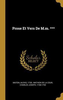 Hardcover Prose Et Vers De M.m. *** [French] Book