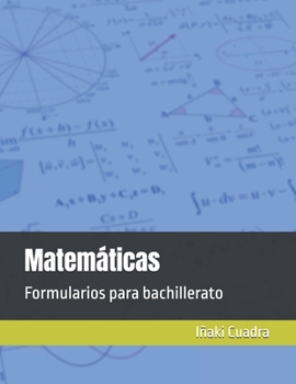Paperback Formularios para bachillerato. Matemáticas [Spanish] Book