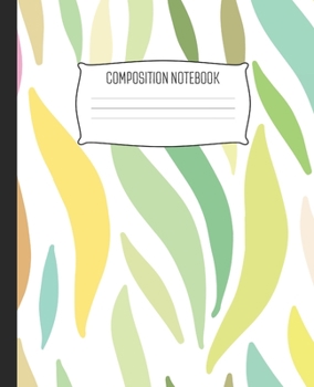 Composition Notebook: Wide Ruled Notebook Summer Green Grass Pattern Lined School Journal | 100 Pages | 7.5" x 9.25" | Children Kids Girls Teens Women | Perfect For School