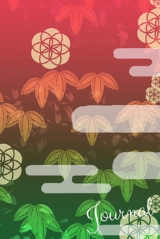 Journal: Japanese Pattern Journal/Notebook/Diary: Gifts for Japan Lovers: Red and Green Autumn Fall Color Cover:  6 x 9 108 Paged Lined Notebook