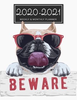 2020-2021 Weekly & Monthly Planner: 2 Year Calendar Schedule, Squares Quad Ruled, Dot Notes, Monthly Goals Setting,Action Plan, No Holiday Dog Pug (January 2020 through December 2021)