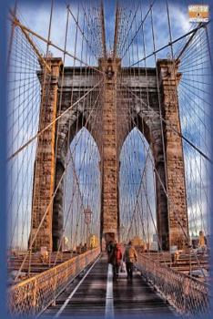 Write Here Notebooks : NYC Notebook Edition Custom Notebook / Journal Lined Paper 100 Pages 6 X9 Matte Cover Finish Composition Book Brooklyn Bridge