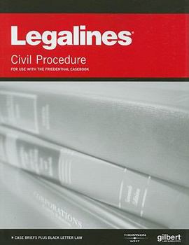 Paperback Legalines Civil Procedure: For Use with the Friedenthal Casebook Book