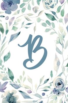 B: Light Purple Floral 6”x9” Lined Notebook (Light Purple Floral 6”x9” Alphabet Series - Letter B)