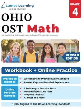 Paperback Ohio State Test Prep: 4th Grade Math Practice Workbook and Full-length Online Assessments: OST Study Guide Book