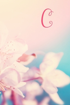 C: Monogram Initial Notebook and diary with pink floral design