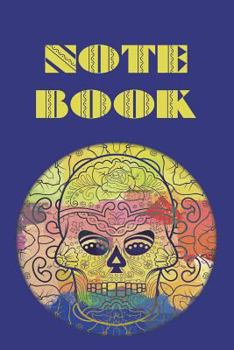 Notebook : Sugar Skull , Day of the Dead , Composition Book . Cornell Notes - 150 Pages , 6 X 9 , Cream , Water Color Blue Sugar Skull