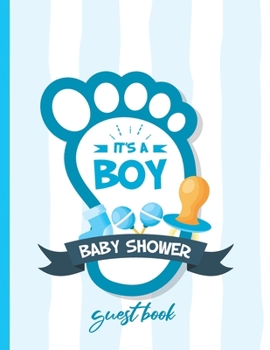 Paperback Baby Shower Guest Book: It's a Boy, BONUS Gift Tracker Log and Keepsake Pages, Advice for Parents Sign-In, Blue with Grey Little Peanut Book