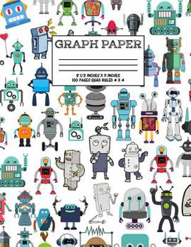 Paperback Graph Paper: Notebook Cute Robot Robotic Pattern White Cover Graphing Paper Composition Book Cute Pattern Cover Graphing Paper Comp Book
